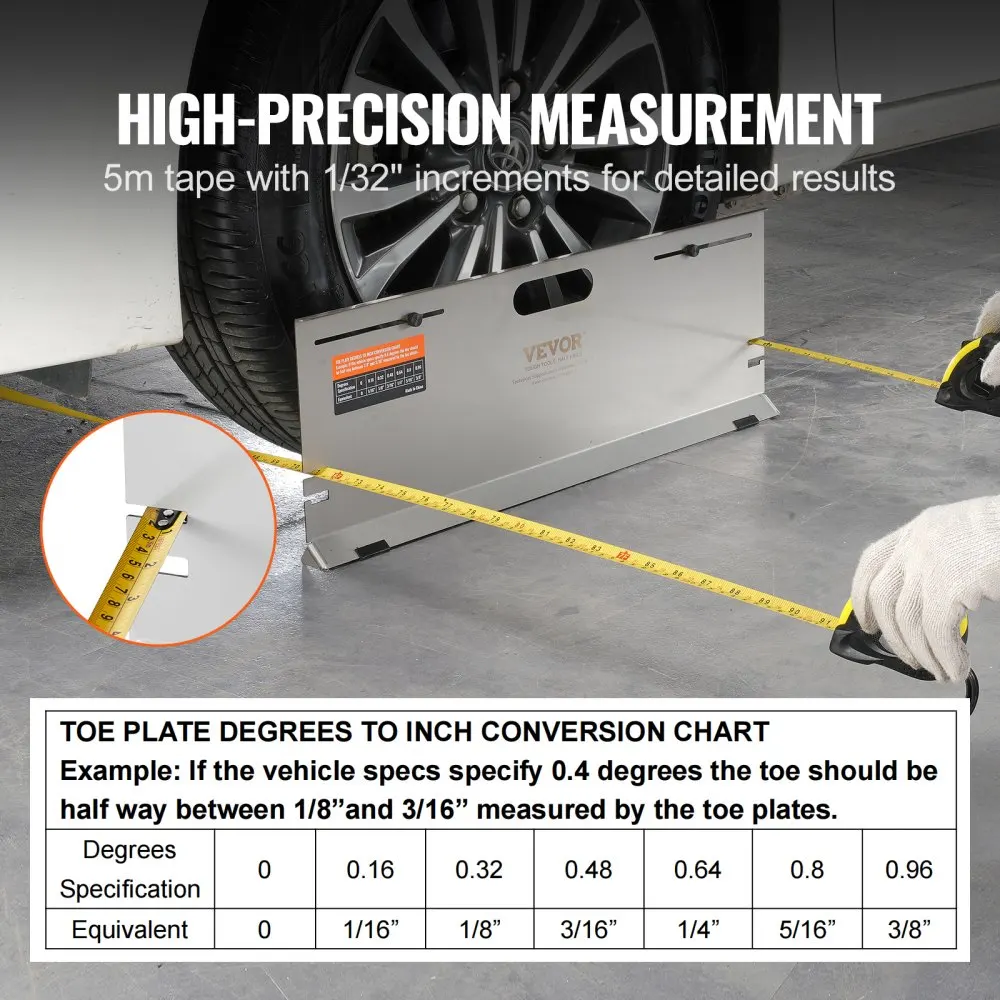 VEVOR Wheel Alignment Tool 2-Pack Alignment Tool Toe Plates Stainless Steel Toe Angle Measurement Tool Plate