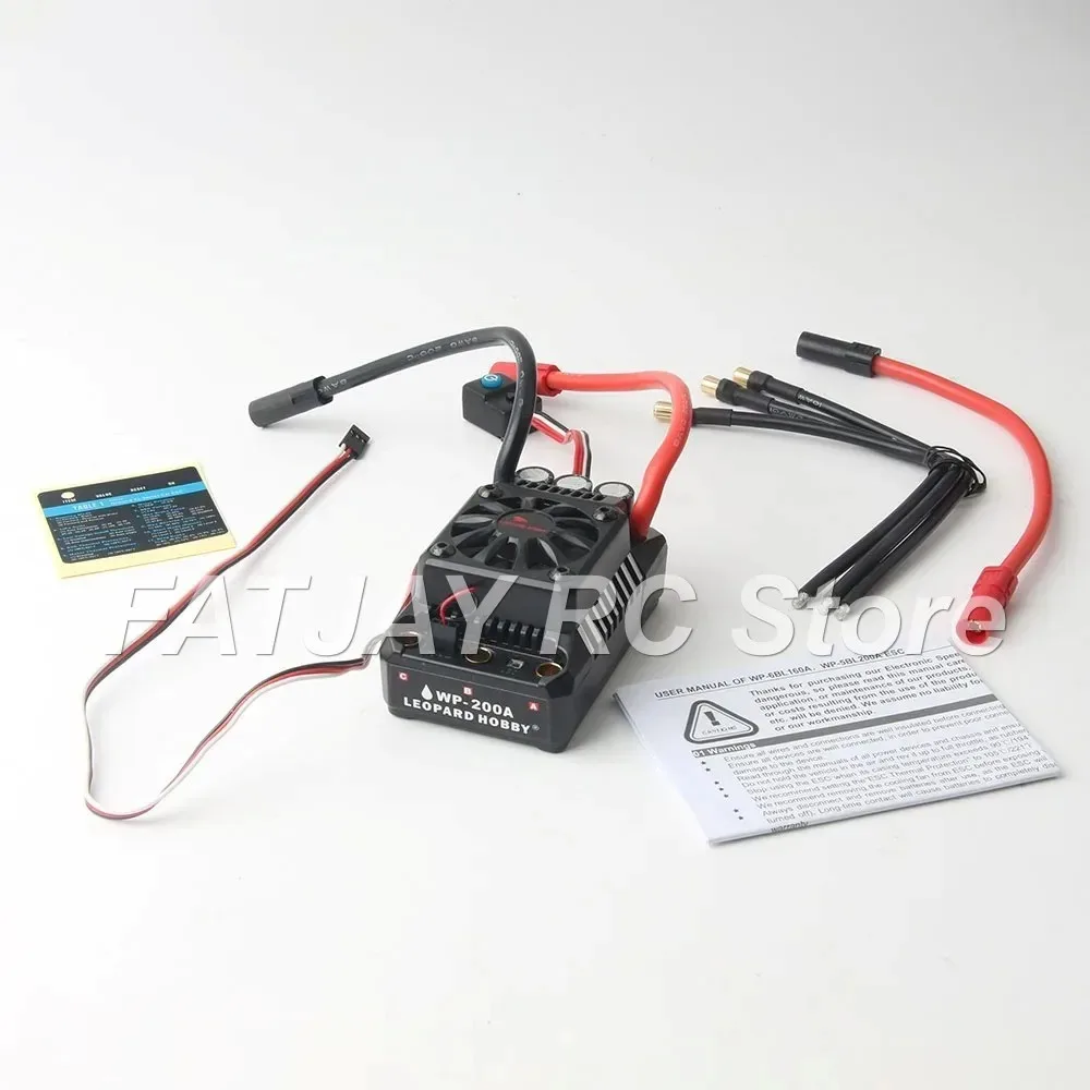 Waterproof ESC FATJAY LEOPARD HOBBY WP-200A 3-8S LiPo Sup BEC 6A 25A Max RC Boat