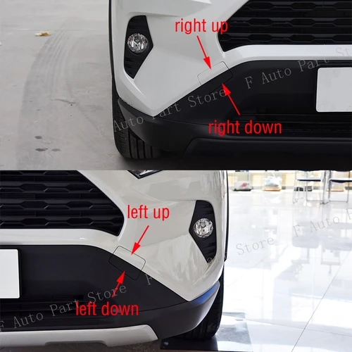 Imagen 2 del producto Para Toyota RAV4 RAV 4 2020 2021 cubierta de gancho de remolque de parachoques delantero de coche tapa de ojo de remolque