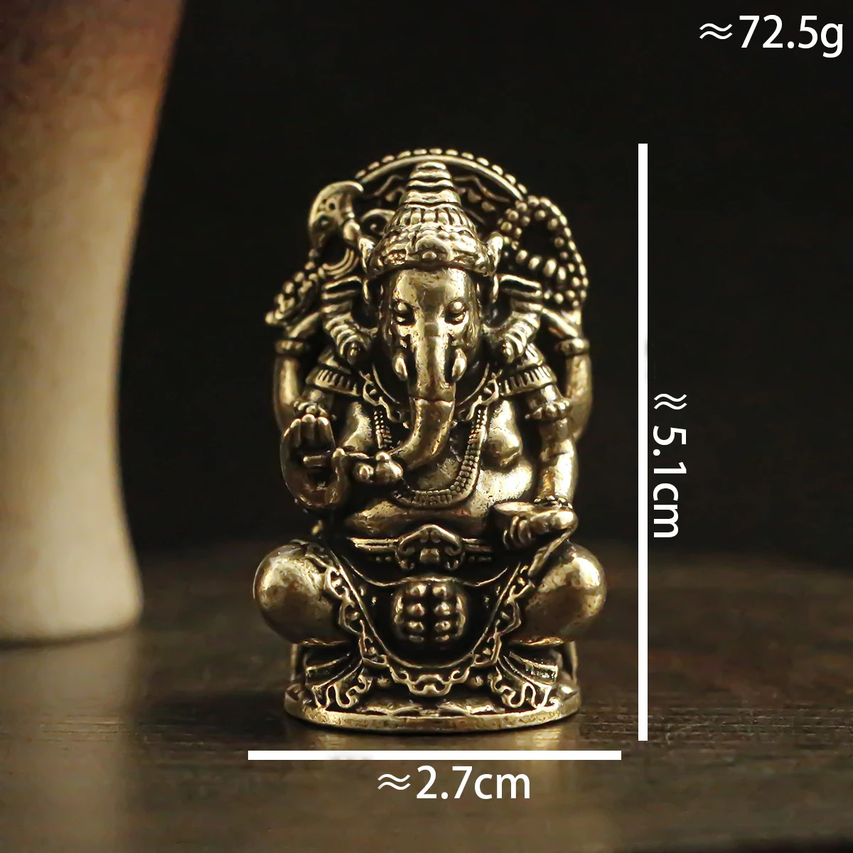 Thais Ganesha koperen beeld ​   - Olifant God beeldje voor thuiskantoor bureau decor, rijkdom geluk zegen cadeau