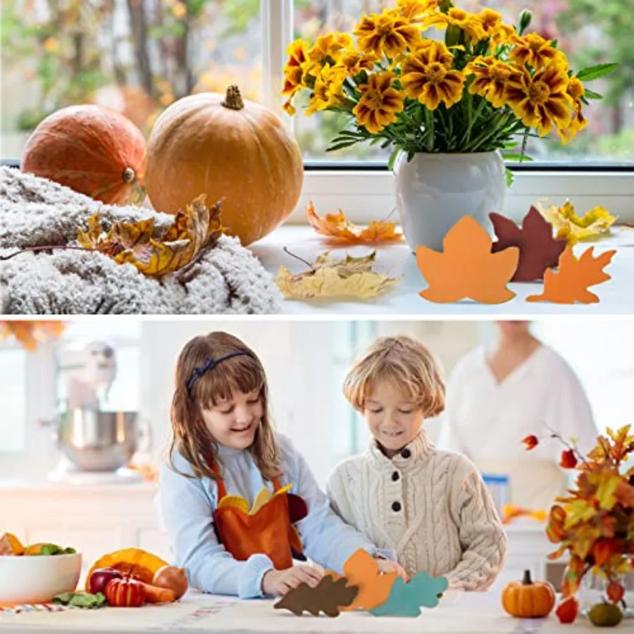 Feuilles d'automne en bois, 5 pièces, centre de Table de ferme, décor de feuilles de Thanksgiving, feuilles de récolte rustiques, feuilles d'érable d'automne Tha