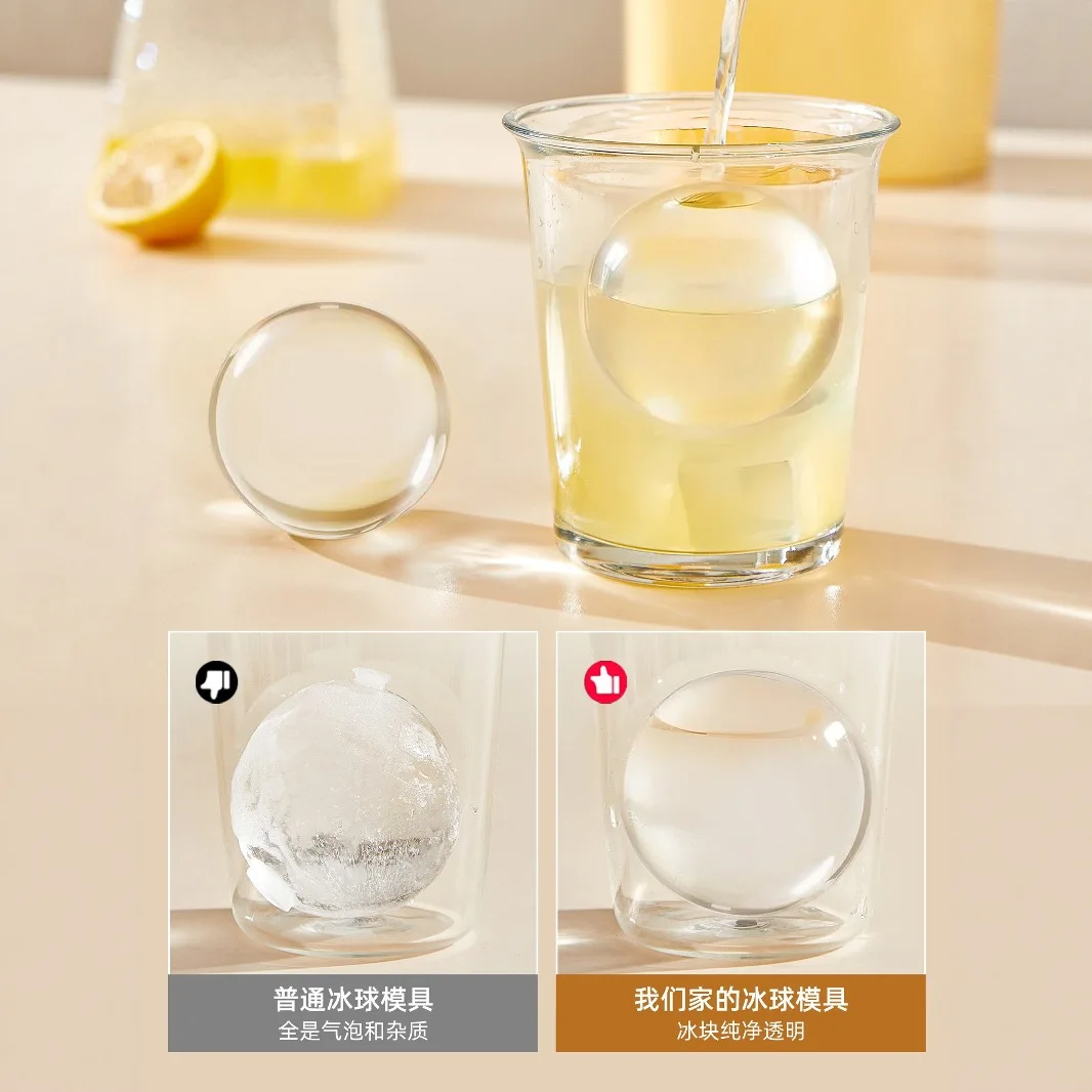 6.5 سنتيمتر واحد/مزدوج الكرة فقاعة الحرة ويسكي هوكي الجليد قالب سيليكون سهلة الإصدار قالب الثلج لوازم المطبخ صندوق صنع الثلج #5