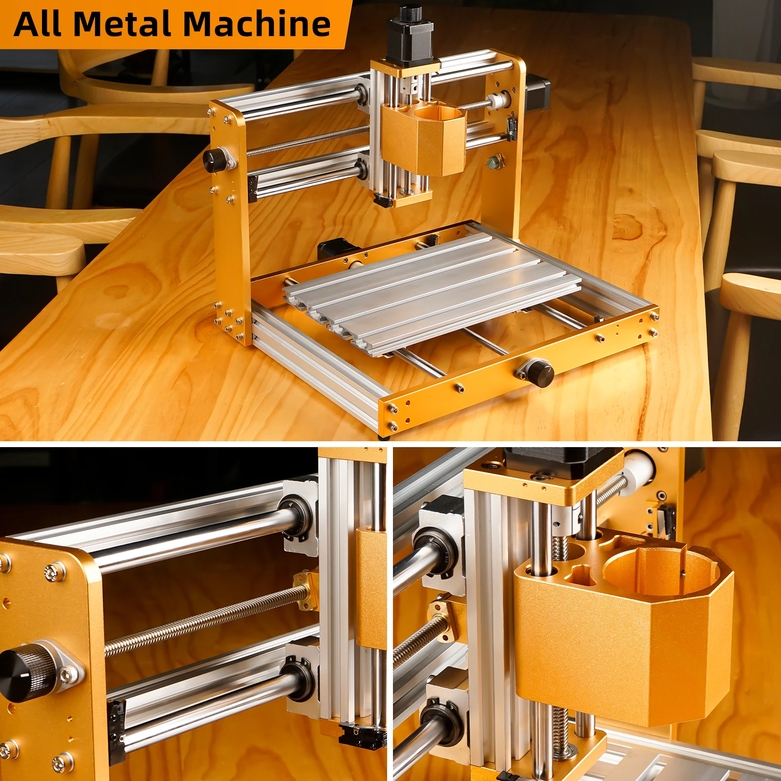 CNC 3018 PRO 500W Router Milling Machine with Laser Engraver Module,Limit Switches & Emergency-Stop,Machine for Wood Carving