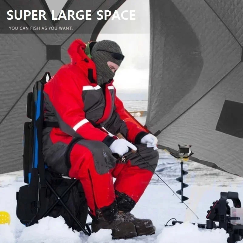 Imagem -04 - Impermeável Ice Fishing Tent Ice Fishing Tent ao ar Livre Espessado Quente Algodão Neve Tent Easy Set-up Shelter Camping Tent Cubo Tent Inverno