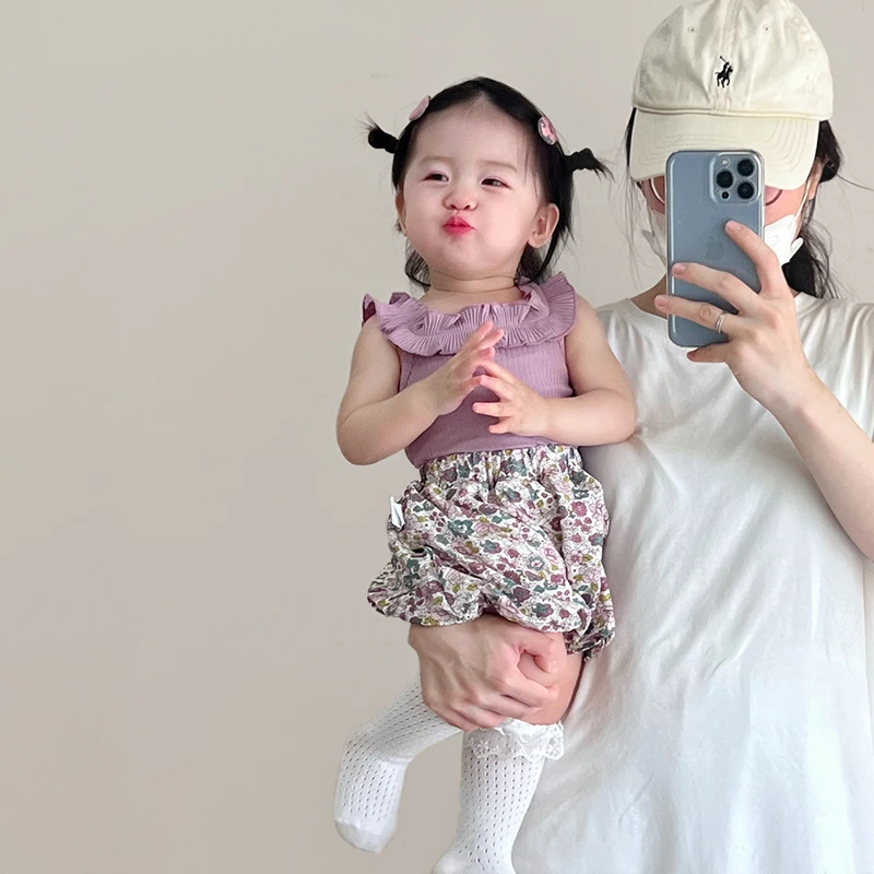 

2Pcs/Sets New Summer Baby Girls Clothes Children Sleeveless Vest Shorts Kids Clothing Infant Fashion Costume