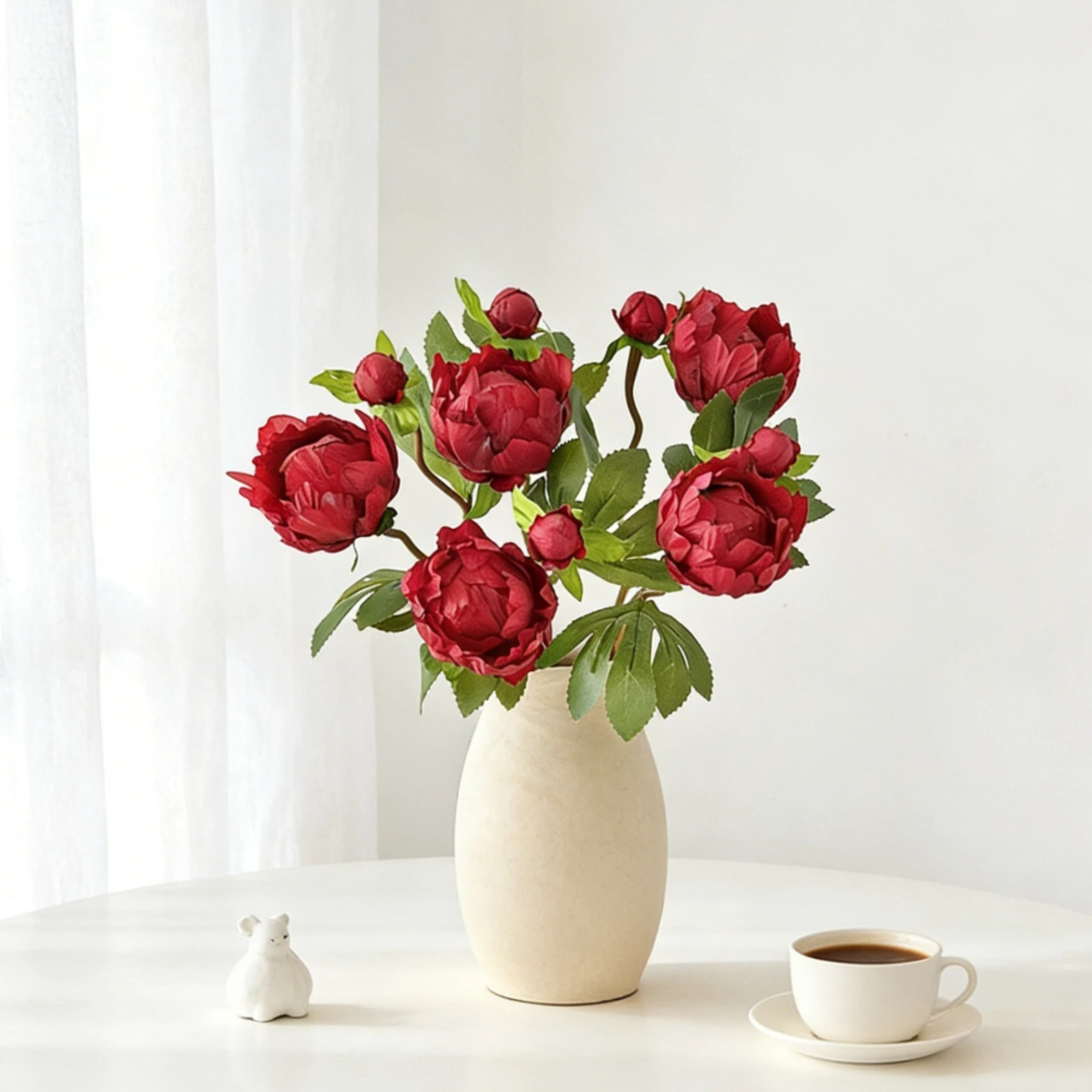 44CM Peony Artificial Flower for Wedding Bouquet Mall Window Display Home Table Centerpiece Outdoor Garden Decor