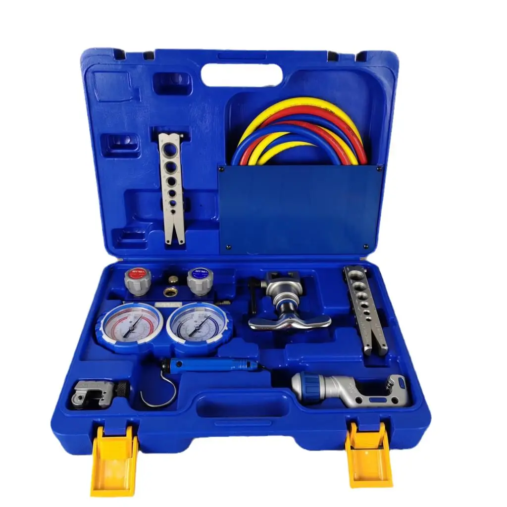 

Refrigeration Integrated Flaring Tool Kits VTB-5B Expander Set with R410A Refrigerant Pressure Gauge