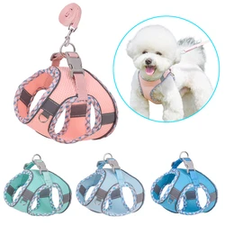 Reflective Puppy Harness Vest Breathable Mesh Dog Harness and Leash Set for Small Medium Dogs Cat Walking Leads Pet Accessories