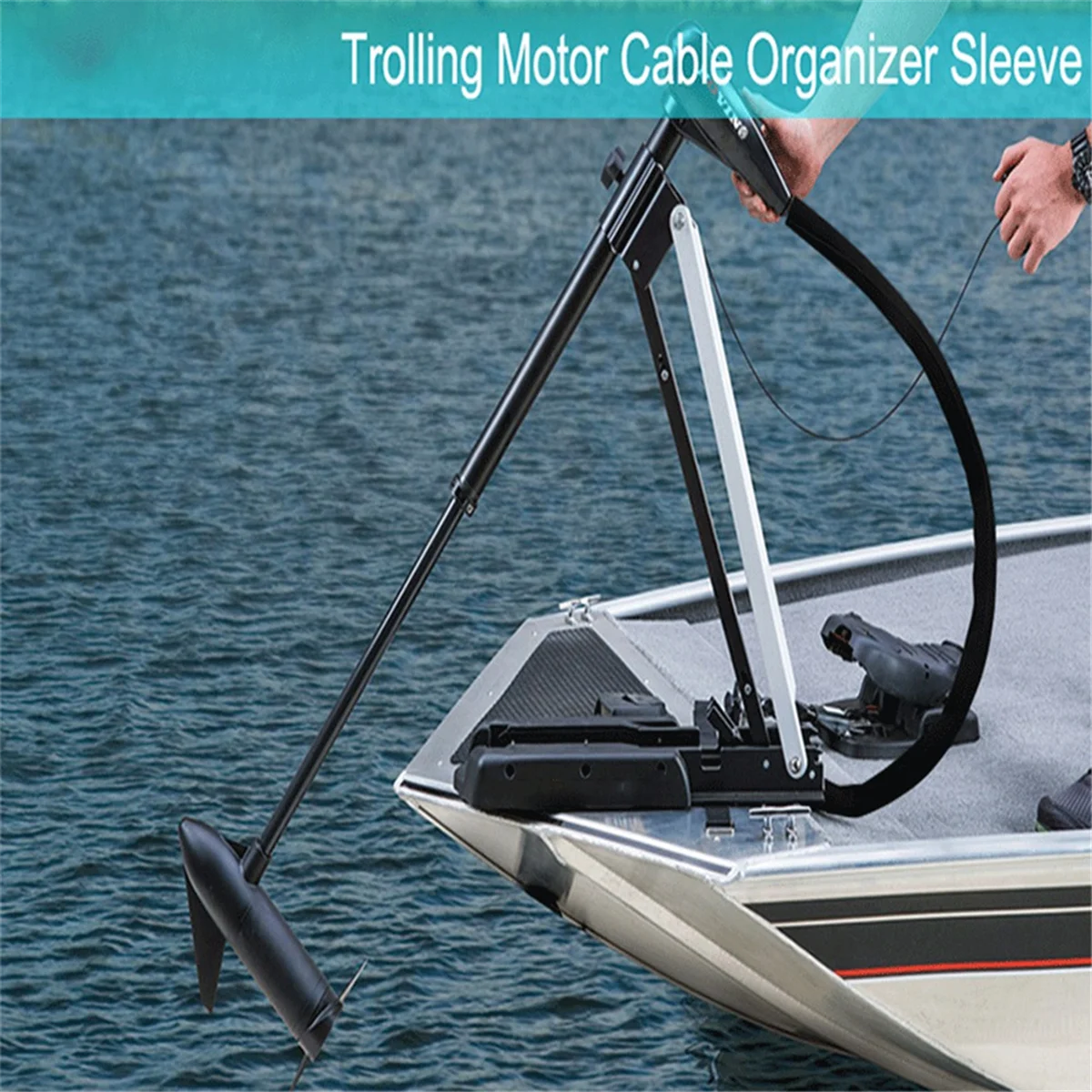 

ABNJ 2Pcs 60 Inch Trolling Motor Cable Sleeve Black Neoprene Marine Wire Organizer Cover