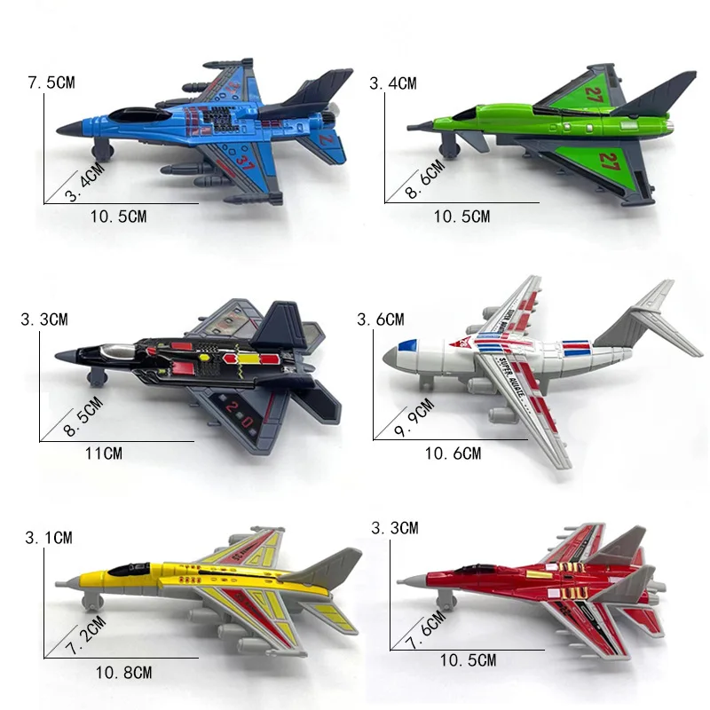 2Pcs Alloy Inertia Car Toy Model Simulation Fighter Military Toy Model Desktop Ornaments Gliding Airplane Toys Boy Gifts