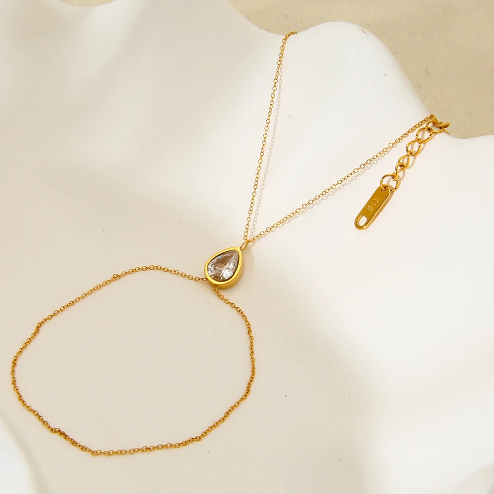 Bracelet en pierre de zircone cubique plaqué or 18 carats pour femmes, chaîne à main TD, anneau tendance, chaîne à main, bijoux de corps