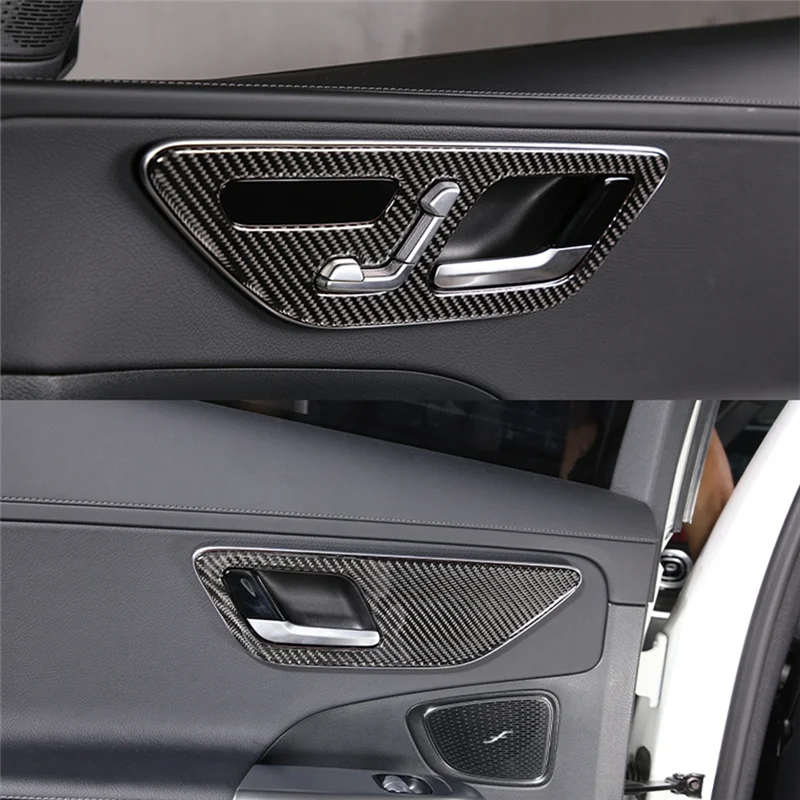 

Для Mercedes-Benz C-Class W206 C200 C260 2022, углеродное волокно, внутренняя дверная ручка автомобиля, накладка, наклейка, аксессуары
