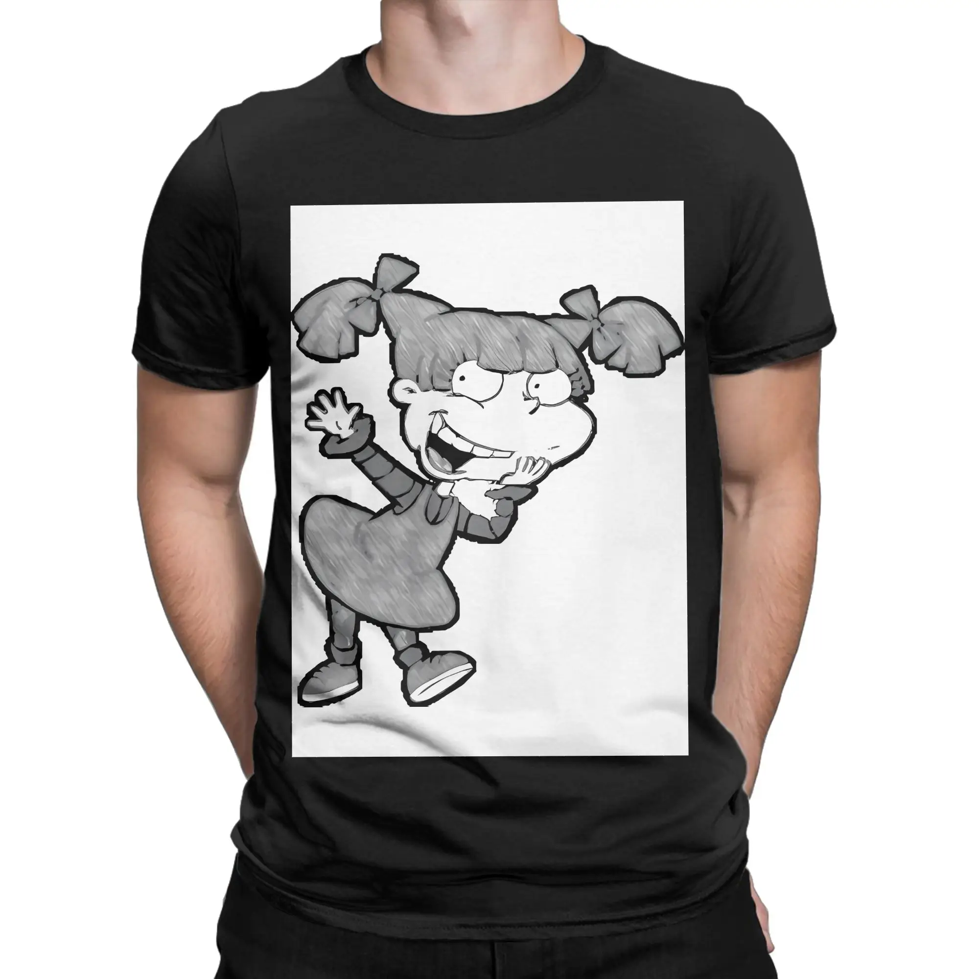 rRugrats Angelica Pickles Fitted Scoop Funny Graphic 100% Cotton T-Shirt rRugrats Tees Tops For Men