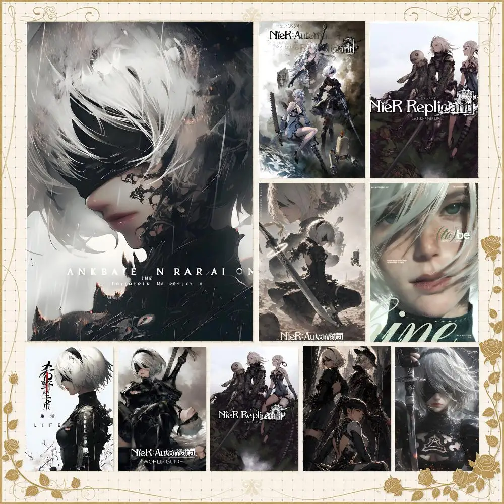 Game N-NieR Automata Android Action Poster Wall Art Bedroom Living Room Dorm Bar Cafe Gym Studio Home Decor Gifts