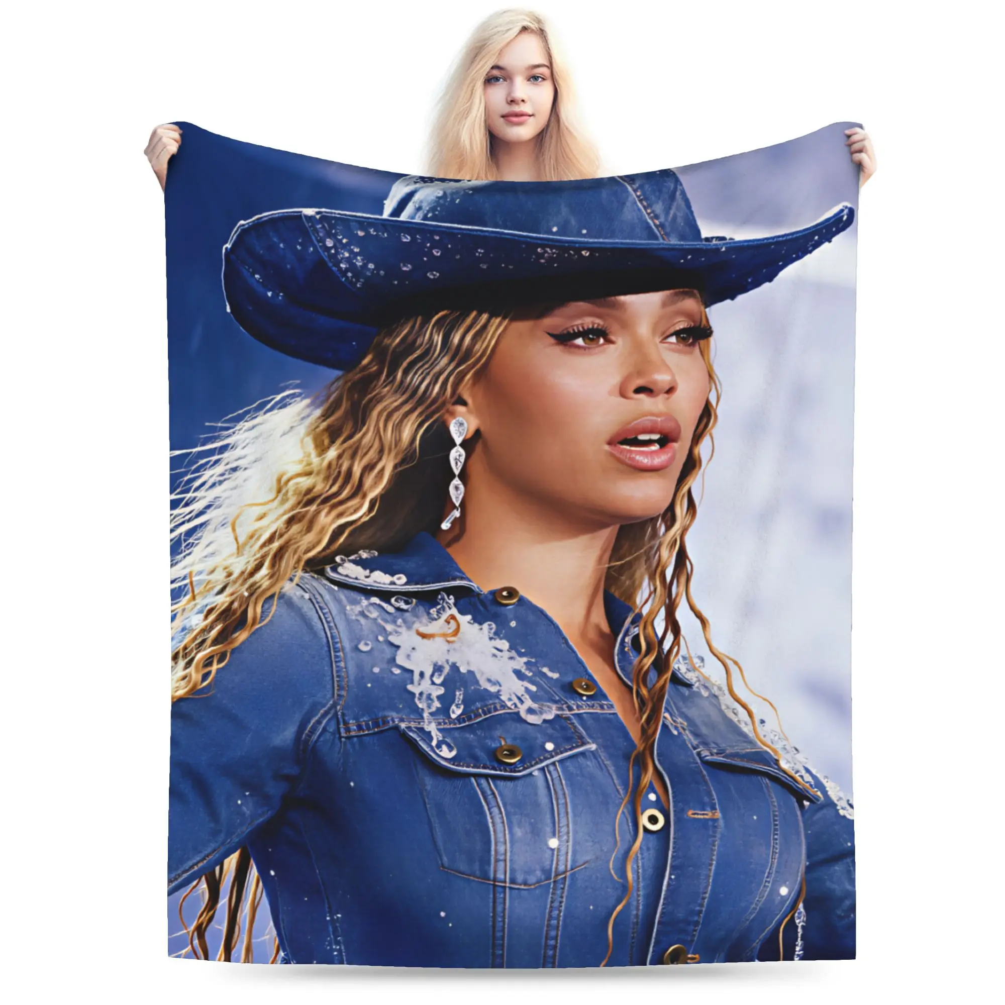 Pop Music Beyonce  Flannel Blankets Winter  Soft Warm Throw Blanket for Children Outdoor Novelty Bedspread Sofa Bed Cover