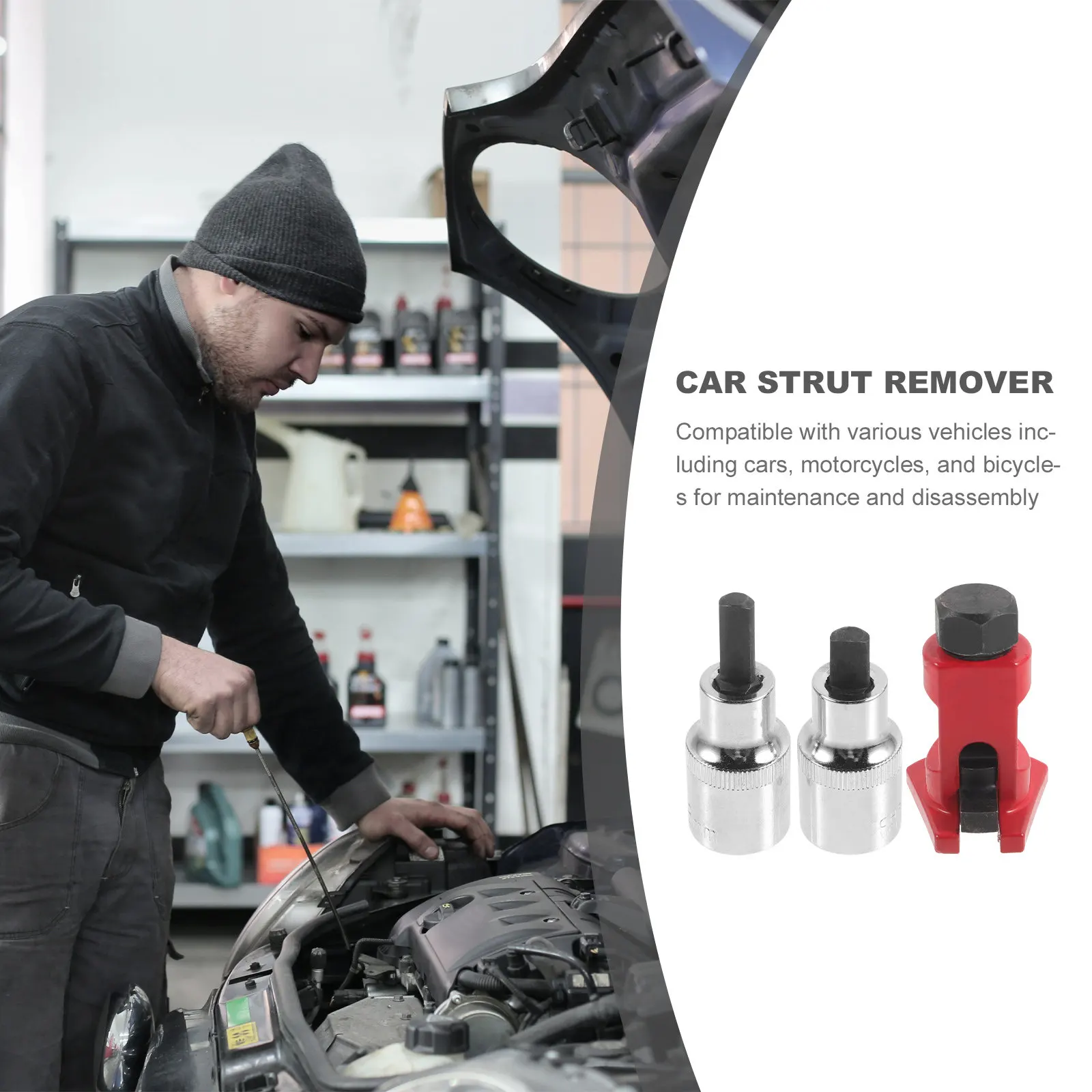 3Pcs Strut Spreader Tool Automotive Suspension Strut Separator Vehicle Repair Mechanic Tools Car Shock Absorber Removal Socket