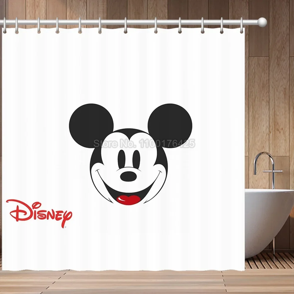 Christmas Mickey Mouse Shower Curtains Waterproof Bathroom Curtain Bath Drapes High Quality Home Textiles Decor