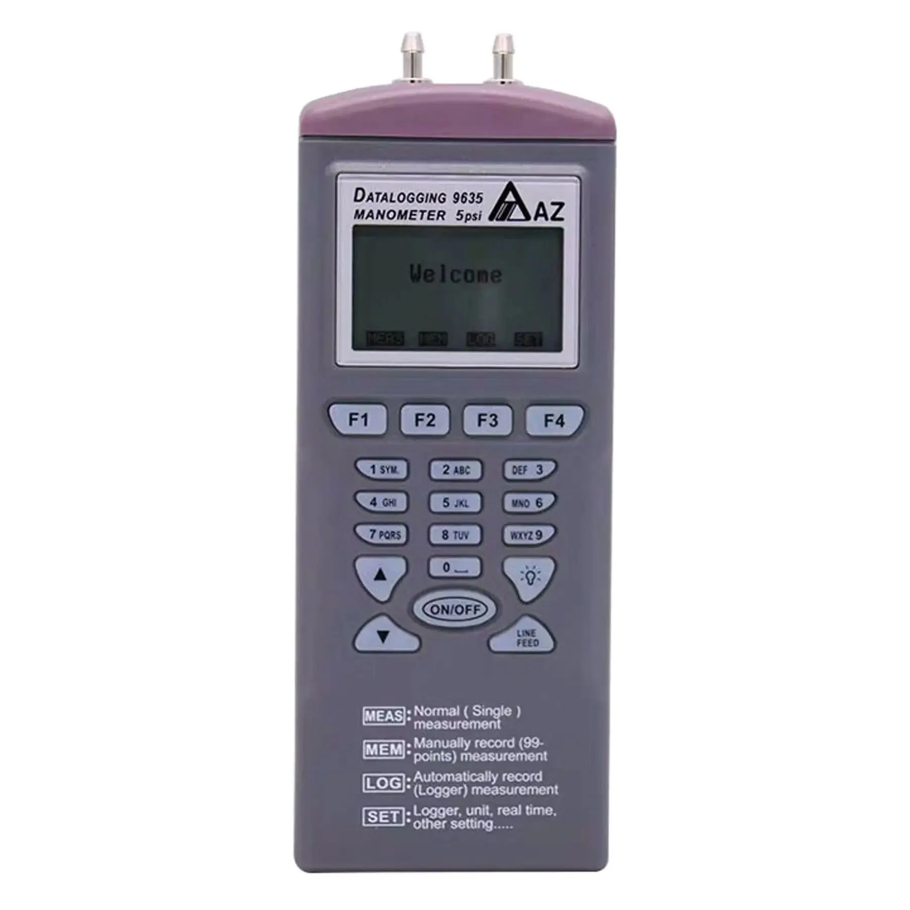 AZ9635 5 psi مقياس الضغط الرقمي مسجل قياس الضغط التفاضلي مسجل البيانات مقياس ضغط الهواء 11 وحدة للاختيار من بينها