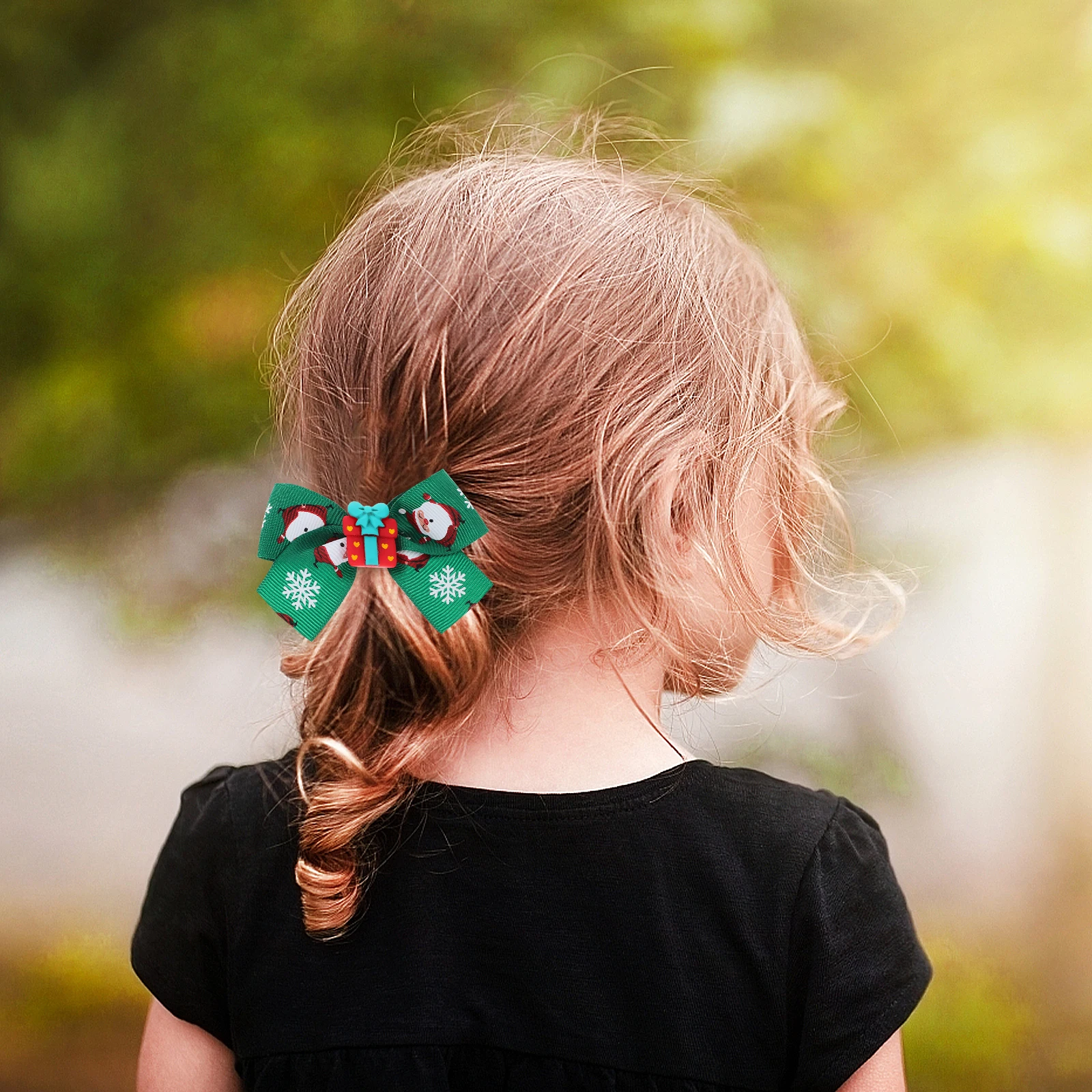 

2pcs Christmas Ties Butterfly Bowknot Hair Rings Soft Elastic Ponytail Holders For Women Girls Party Cosplay Holiday Xmas Hair