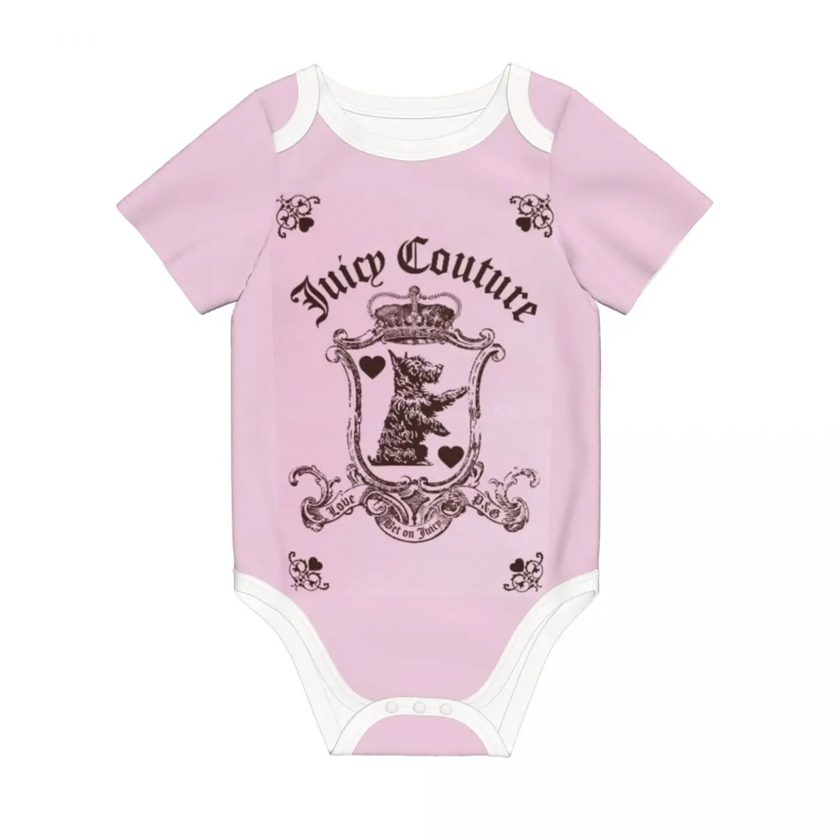 Juicy Couture Crown Baby Bodysuit Unisex Shirt Cotton Newborn Onesie Boy Girl Undershirt Outfit Baby Romper