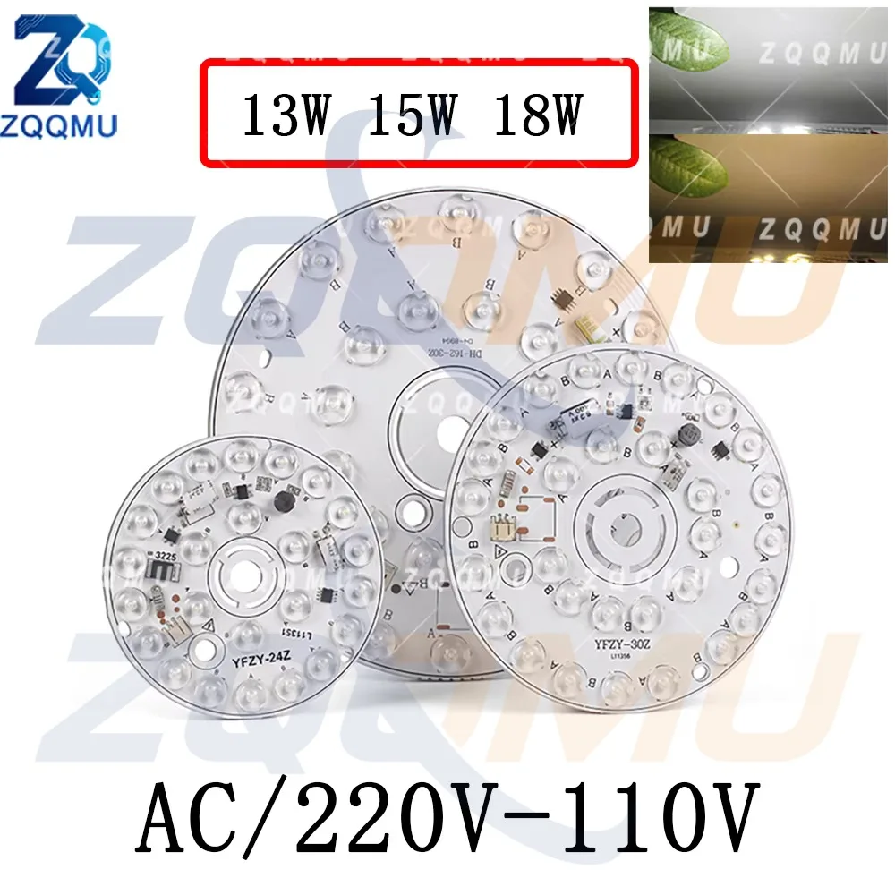 AC 110V/220V LED Chip Driverless 18W 15W 13W 3-color Adjustable LED Light Board For Industrial Mine Light Kits Basement Ceilings