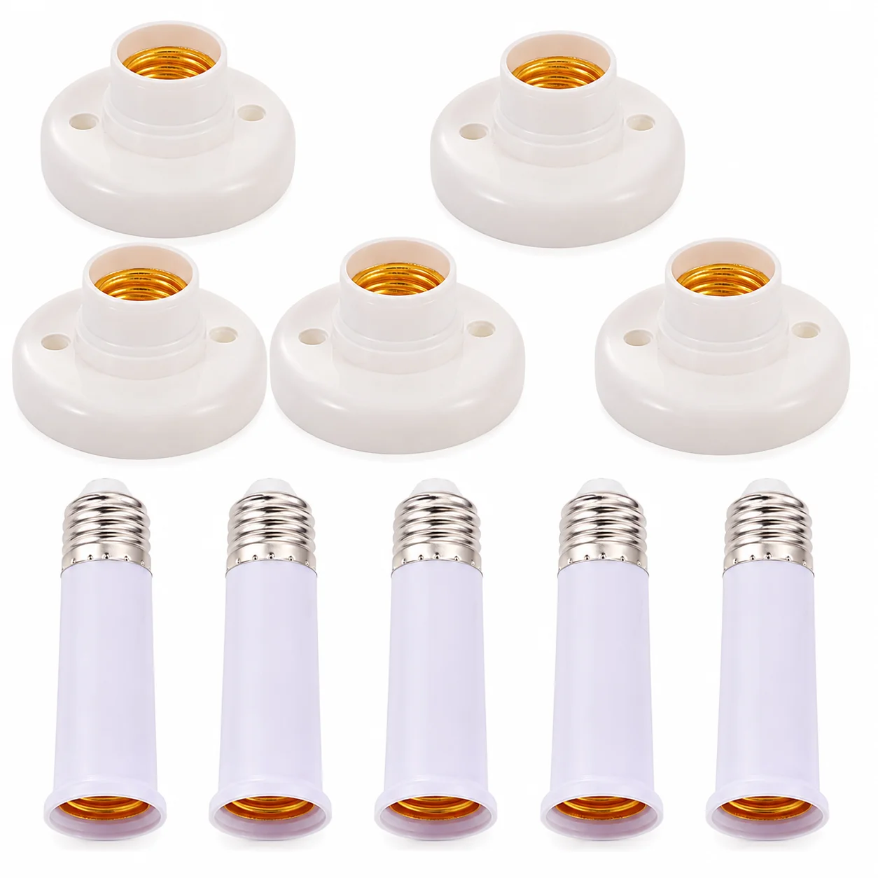 JOYINLED Black E26/ E27 Light Sockets, Retro Edison Lamp Holder with E26 Medium Screw, 200℃ Heat Res