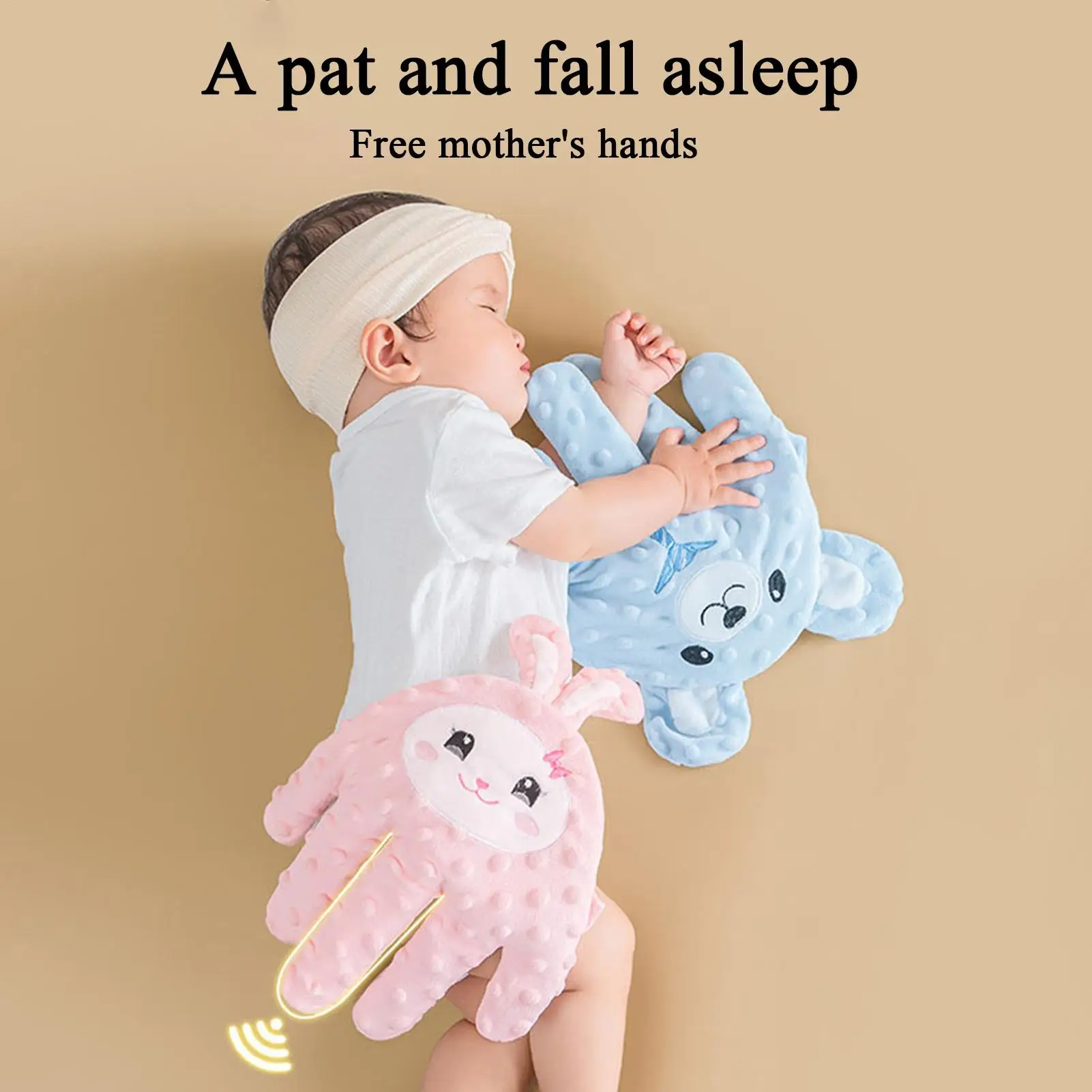 Novo bebê calmante palma dormir acariciando boneca elétrica mão travesseiro startle prevenção sleep aid companheiro brinquedos calmantes