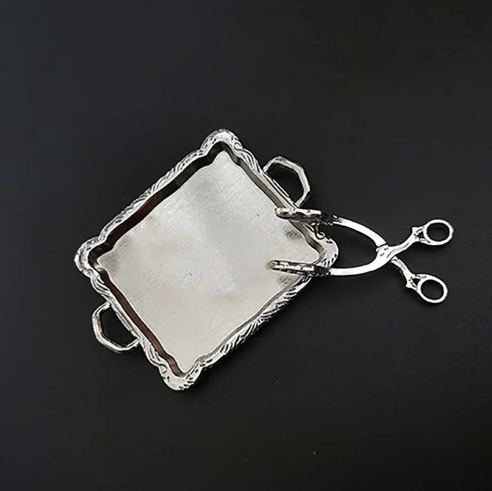 Clip de pan en miniatura para casa de muñecas, Mini plato con bandeja, modelo de juguete para casa de muñecas, accesorios de decoración ob11 bjd, 1/12