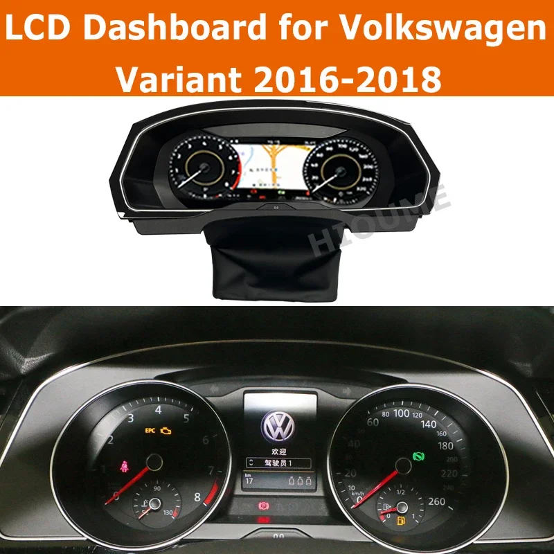 

Digital Dashboard Panel Virtual Instrument Cluster CockPit LCD Speedometer for VW Variant 2016-2018