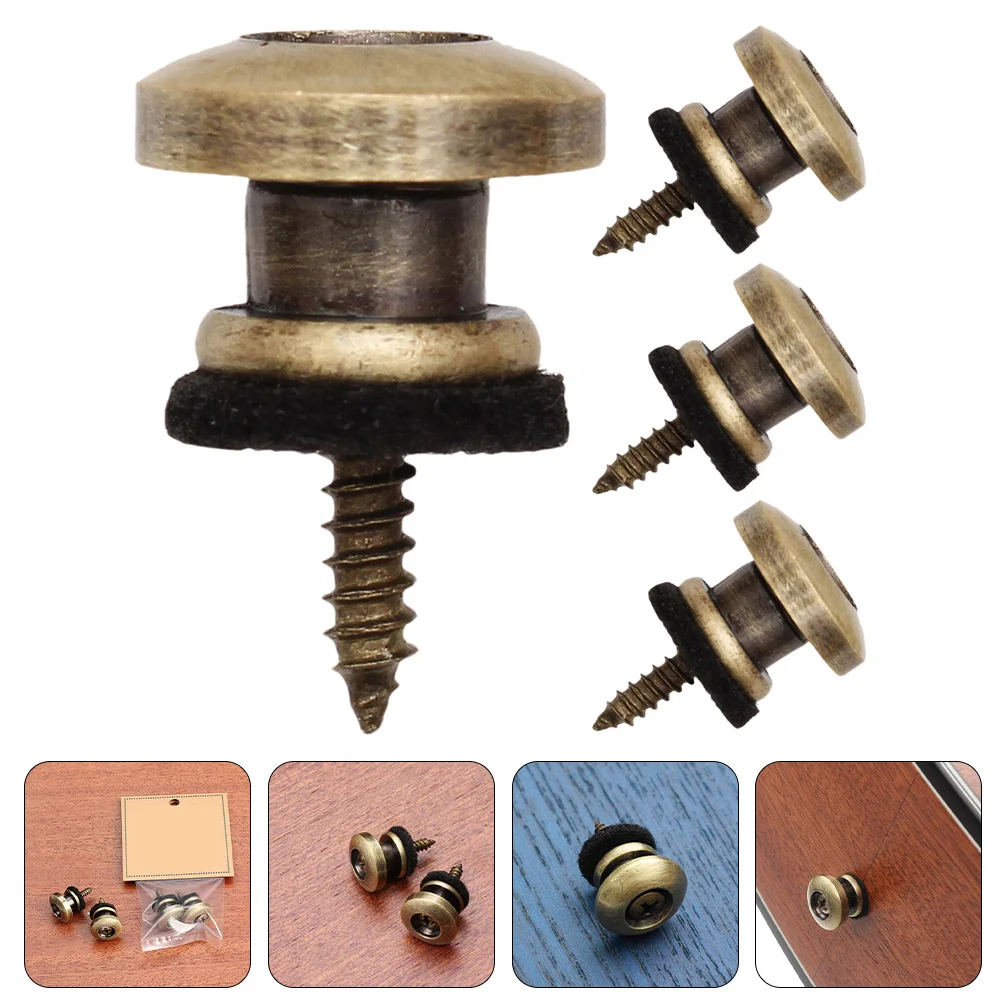 

4 Pcs Guitar Strap Button Electric Pin Iron Metal Buttons Buckle Locking Bass Locks
