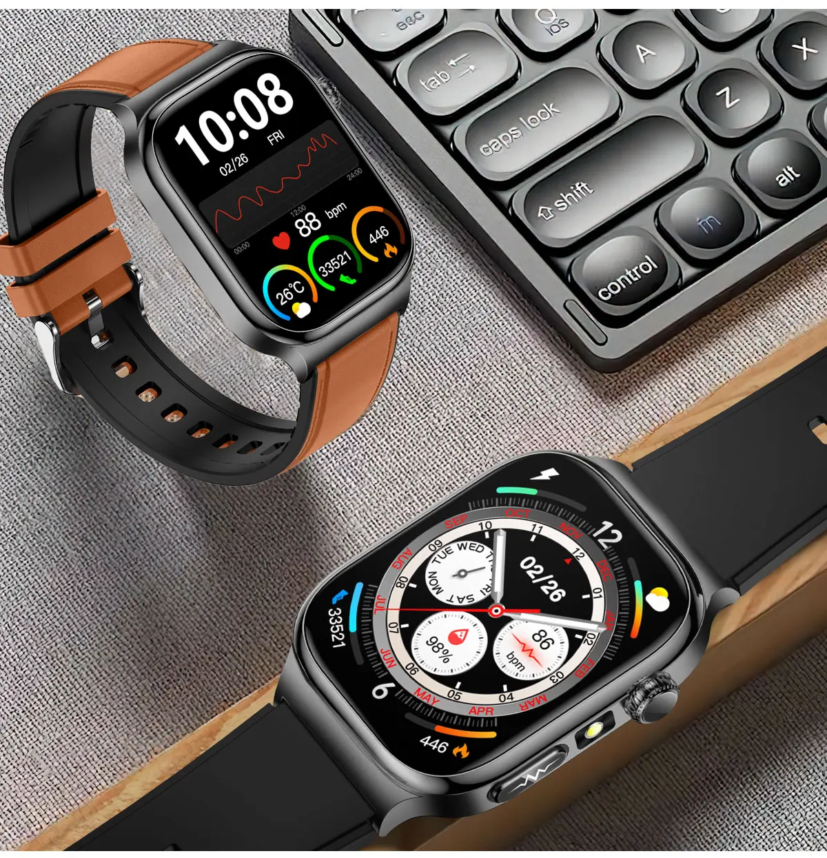 2026 Neue Krankenhausqualität Gesundheits-Smartwatch Körperfett EKG Blutsauerstoff Blutdruck Gesundheits-AMOLED-Bildschirm HD-Anruf Sport-Smartwatches für Herren – Detail 40
