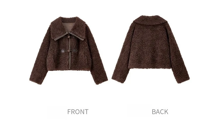 SENTUBILA Damen-Granulat-Samtjacke 2026 Winter Wellenförmige Textur Großer Umlegekragen Warmer Nicht-Plüschiger Locker Sitzender Mantel W54WJ4039 – Detail 25