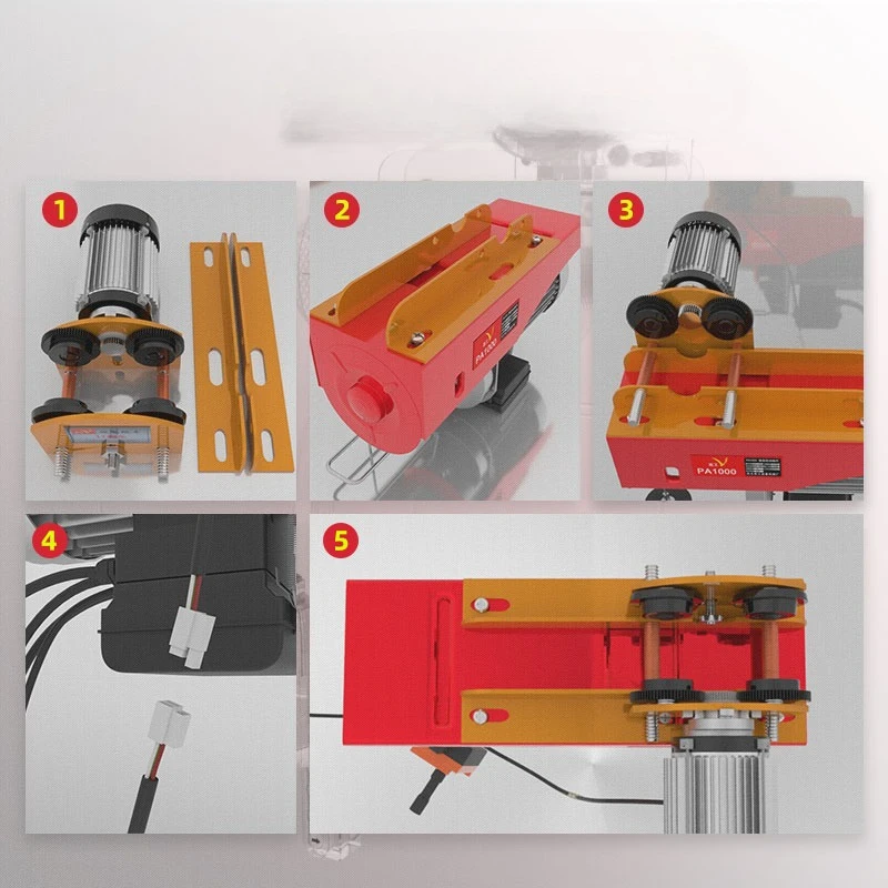 Miniature electric hoist 220V sports car household small crane 1 ton driving lift mobile aerial crane