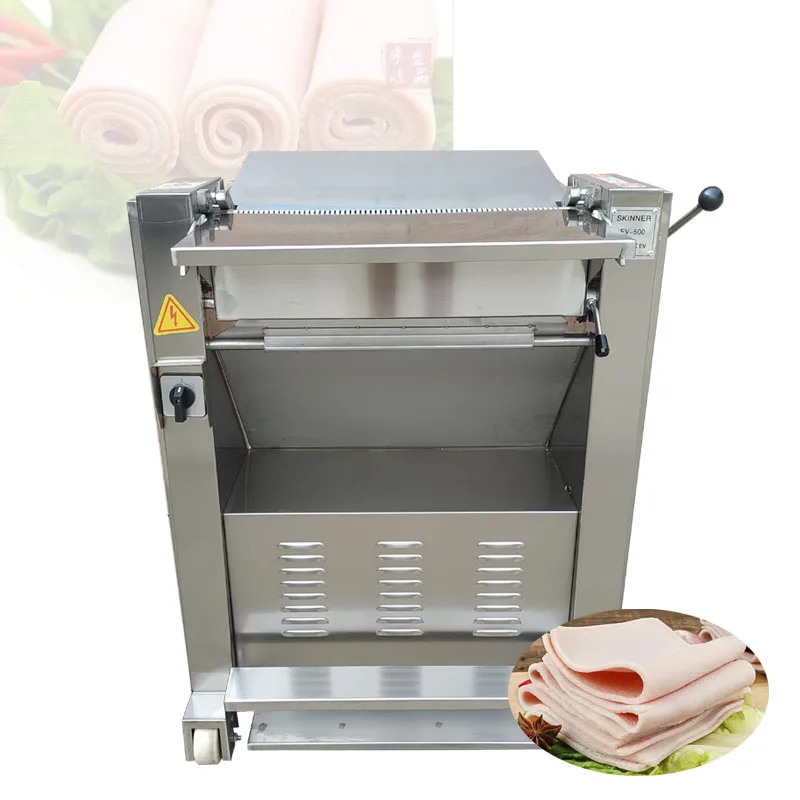 

Commercial Pork Peeling Machine Commercial Stainless Steel Thickness Adjustable Electric Pig Skin Detacher Machine