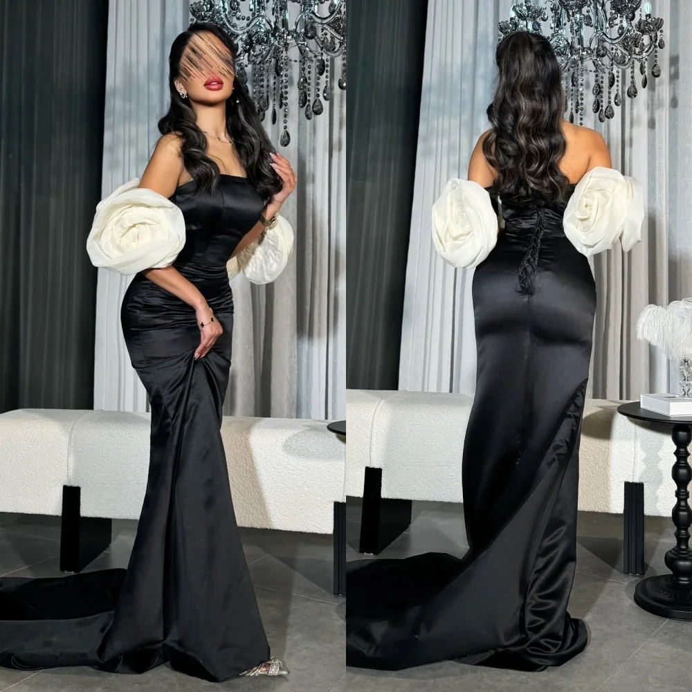 

Customized Formal Pleat Mermaid Strapless Long Dresses Evening Dresses Casual Simple Retro Fashion Elegant High Quality Sexy Spa