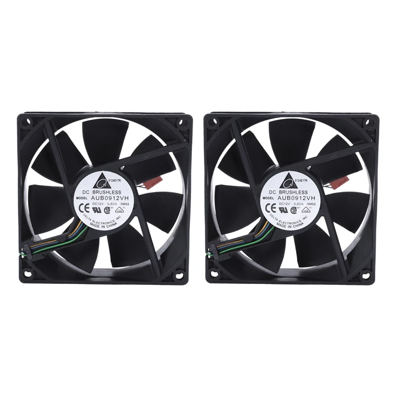 

2X 90 X 90 X 25MM DC 12V 0.60A 4-Pin Computer Cpu Cooling Fans