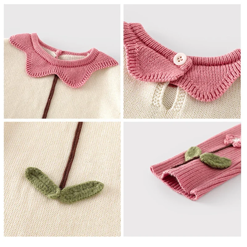 2026 ربيع جديد الرضع طفل الفتيات محبوك بذلة 0-3Yrs ملابس الأطفال الوليد الطفل بنات محبوك داخلية + السراويل 2 قطعة #3