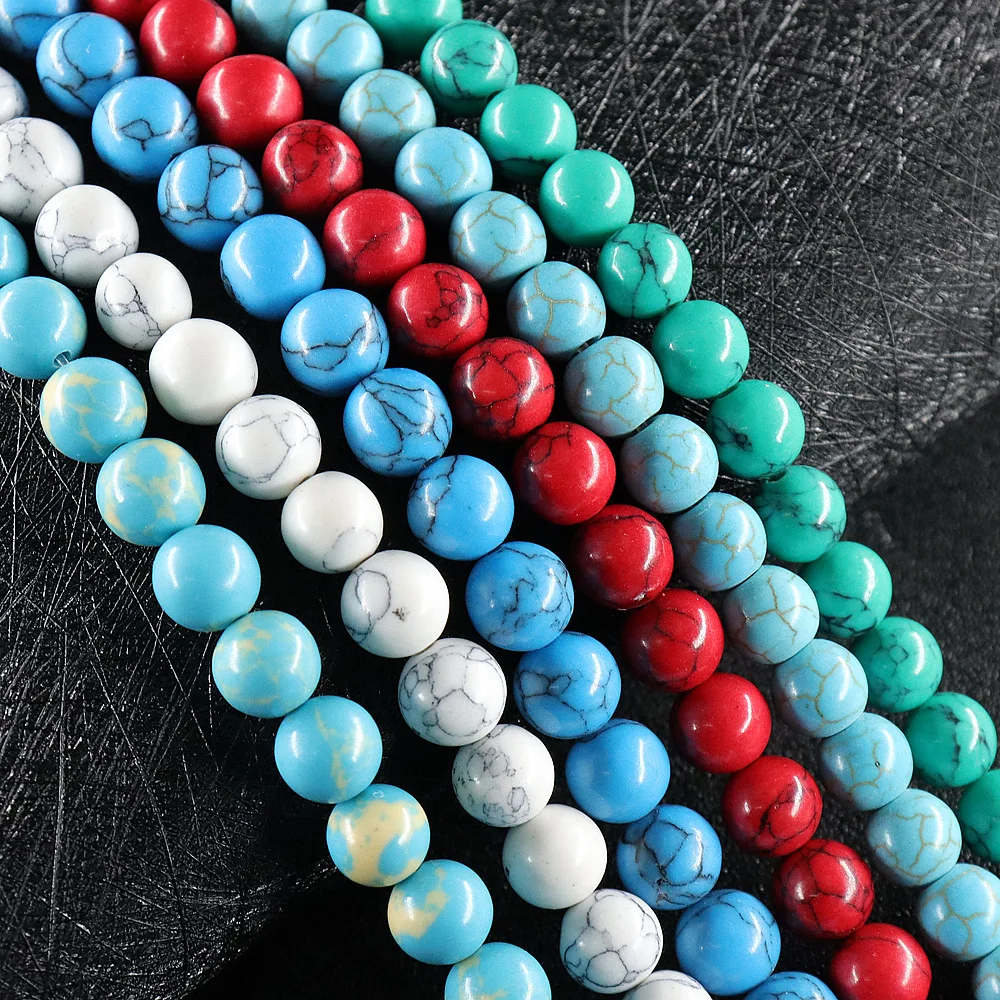 8mm Natural Stone Beads For Jewelry Making DIY Handmade Bracelet Needlework Necklaces Lava Turquoises Malachite Stone Beads