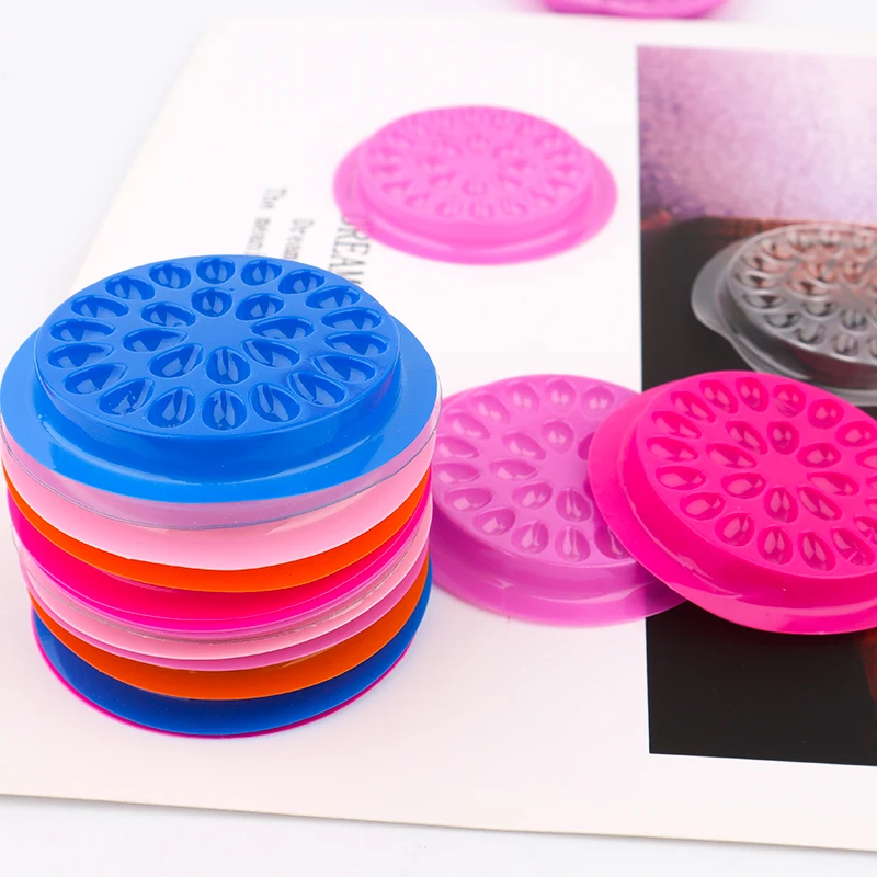 Porte-fleurs en plastique jetable, 100 pièces, autocollant, palette adhésive, outil de cils greffés pour Extension de cils, outil de maquillage