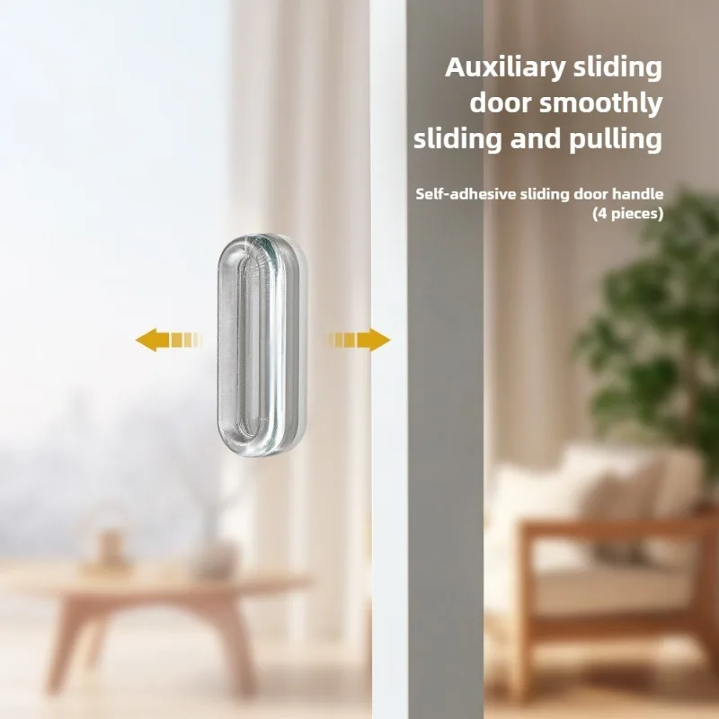 4 قطعة البلاستيك الشفاف لينة بولي Door خزانة المطبخ الزجاج انزلاق الباب درج مقبض ذاتية اللصق مقبض الباب الجرار