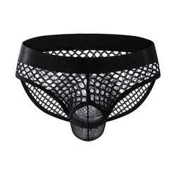 Sexy Men's See Through Mesh Briefs Shorts Underwear Low Waist Breathable Bulge Pouch Underpants Man Panties