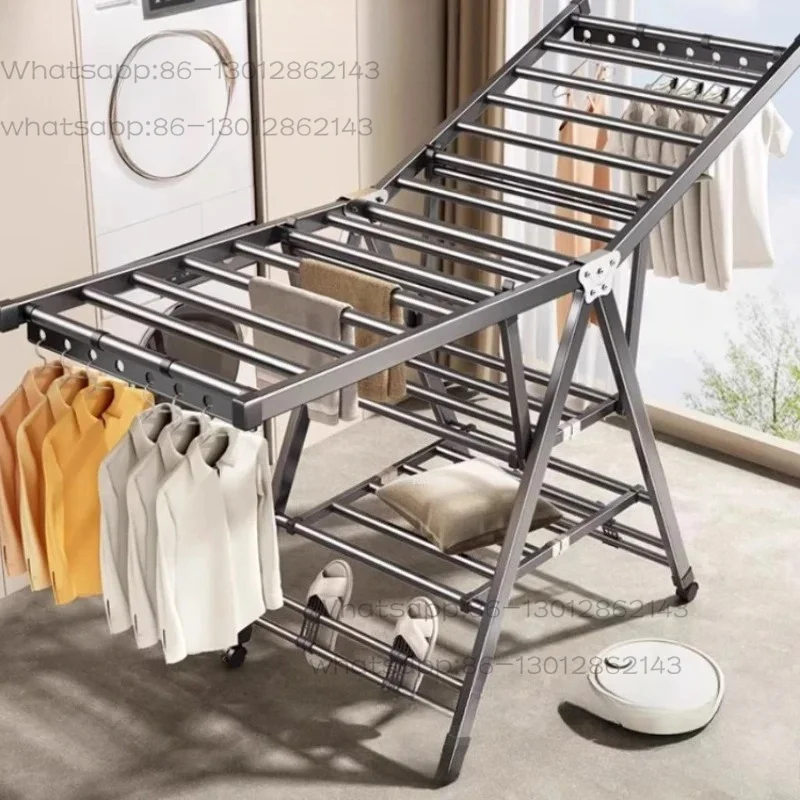 Boden Multifunktions Wäsche Trocknen Rack Innen Balkon Klapp Kleidung Trocknen Racks Aluminium Legierung Outdoor Quilt Trocknen