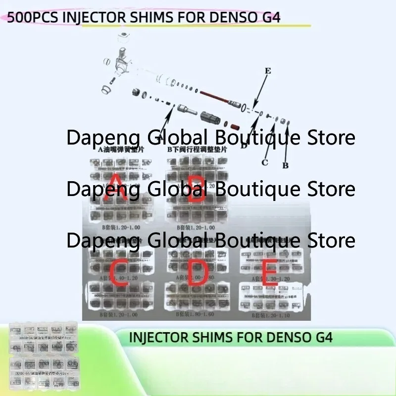 500PCS G4 G-M Di-esel Injector Adjusting Shims Common Rail Injector Nozzle Valve Gasket or Denso