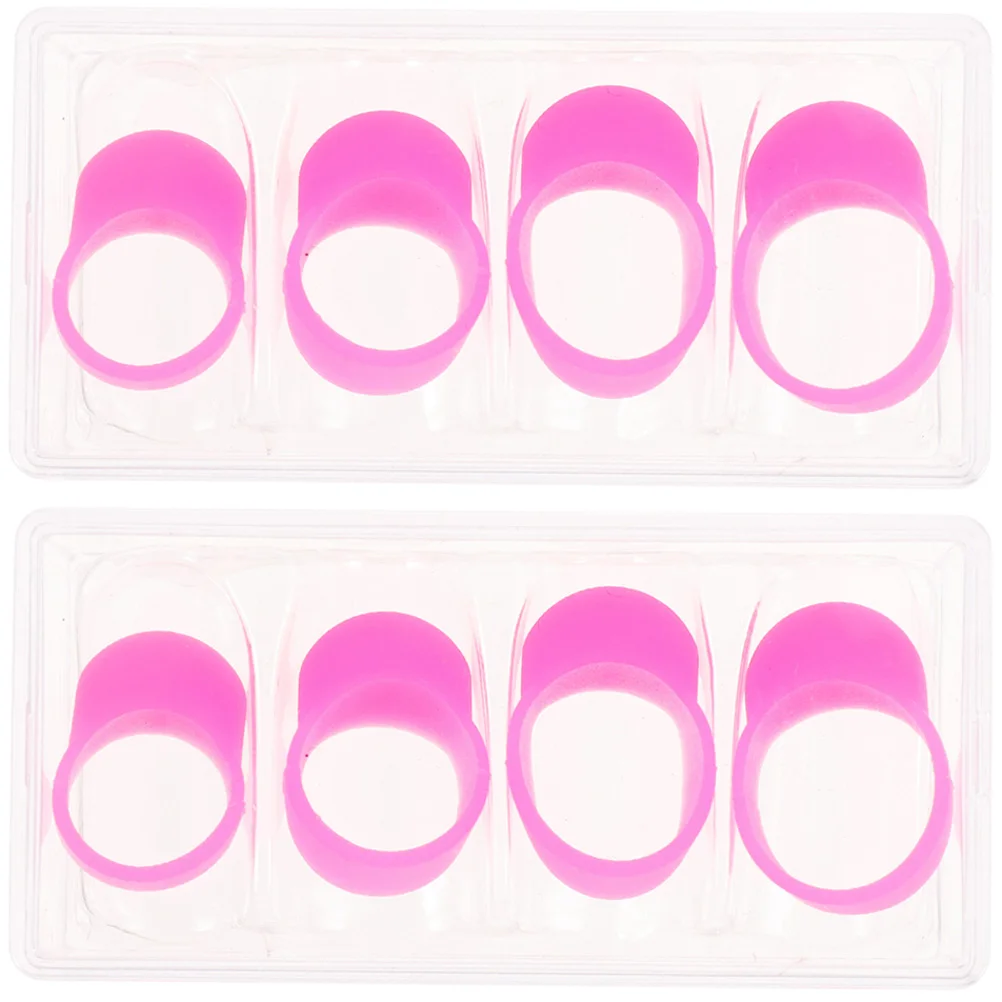 

8 pcs Pink Drumstick Finger Covers Silicone Accessories for Steel Tongue Drum Protective Fits Percussion Instrument