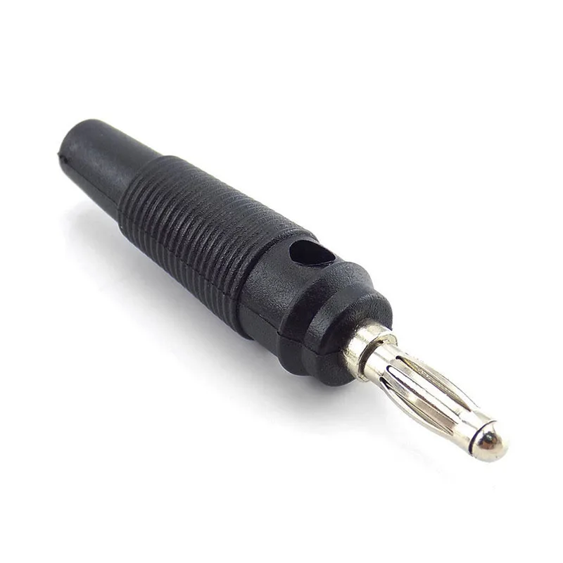 Adaptador de plug banana preto e vermelho 4mm, conector lateral sem solda empilhável para alto-falante vídeo áudio av faça você mesmo conectores h10