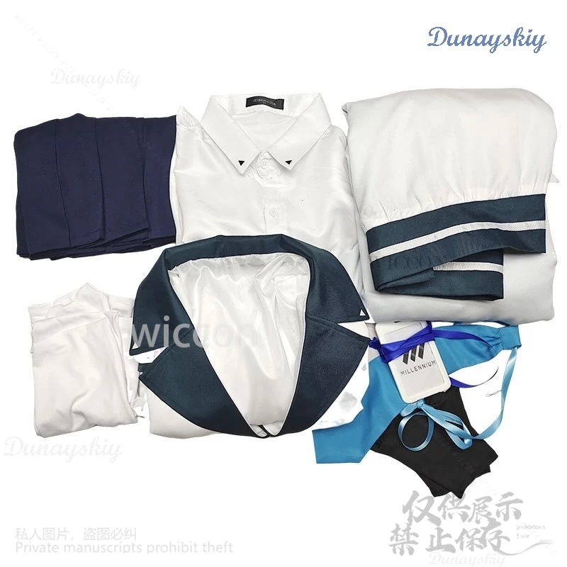 Anime Game Blue Archive Cosplay Kurosaki Koyuki Costume JK School Uniform Wear Coat Dress Lolita Wigs For Girls Woman Customized