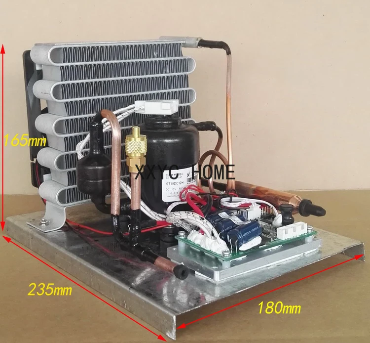 

ST19C DC Mini Condensing units DC 12V24V48V with compressor condenser fan filter drier charging valve for mini cooling system