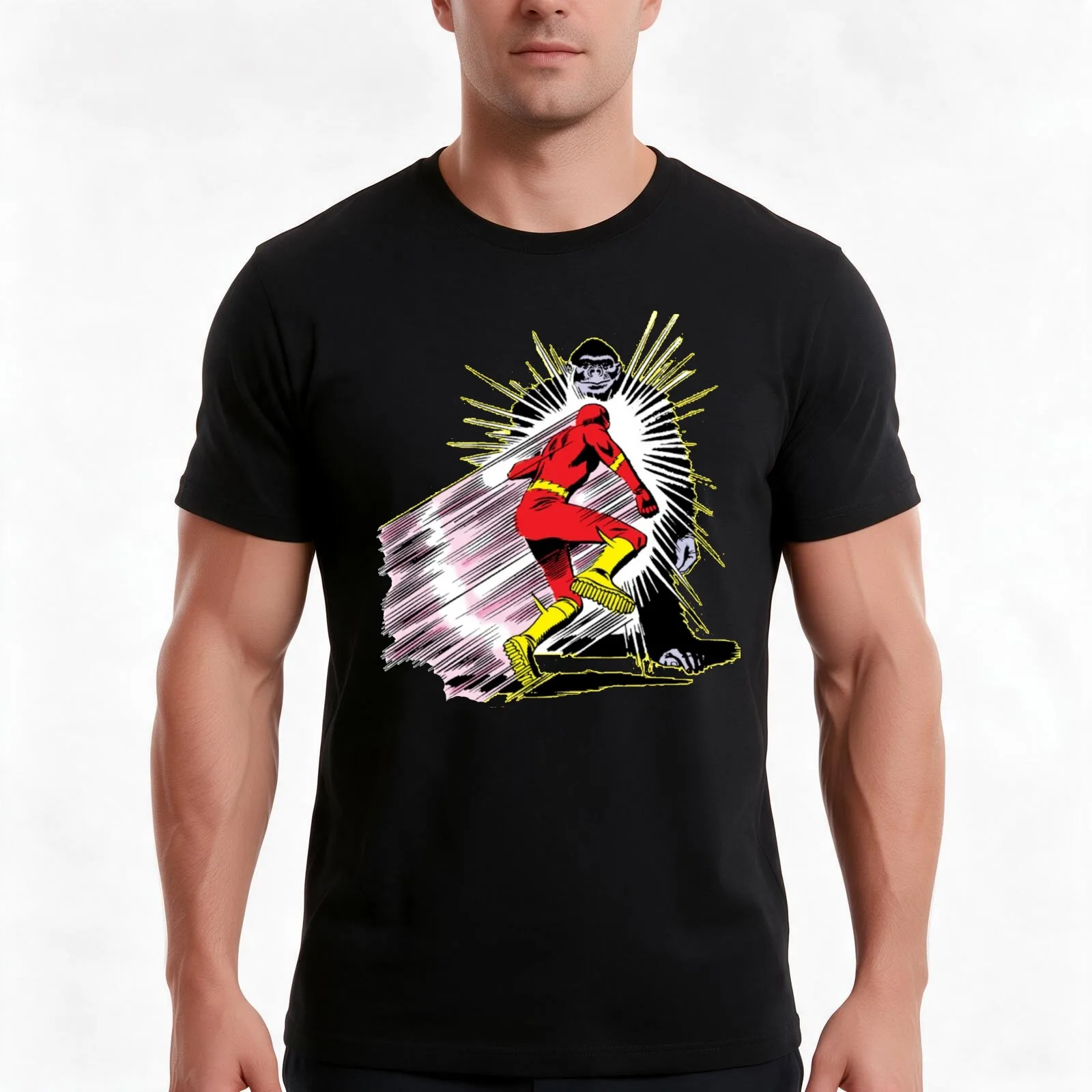 Pile-Driver Monkey T-Shirt Summer Casual Cotton Tee Oversized Streetwear Tops Vintage Graphic Print Loose Fit Short Sleeve