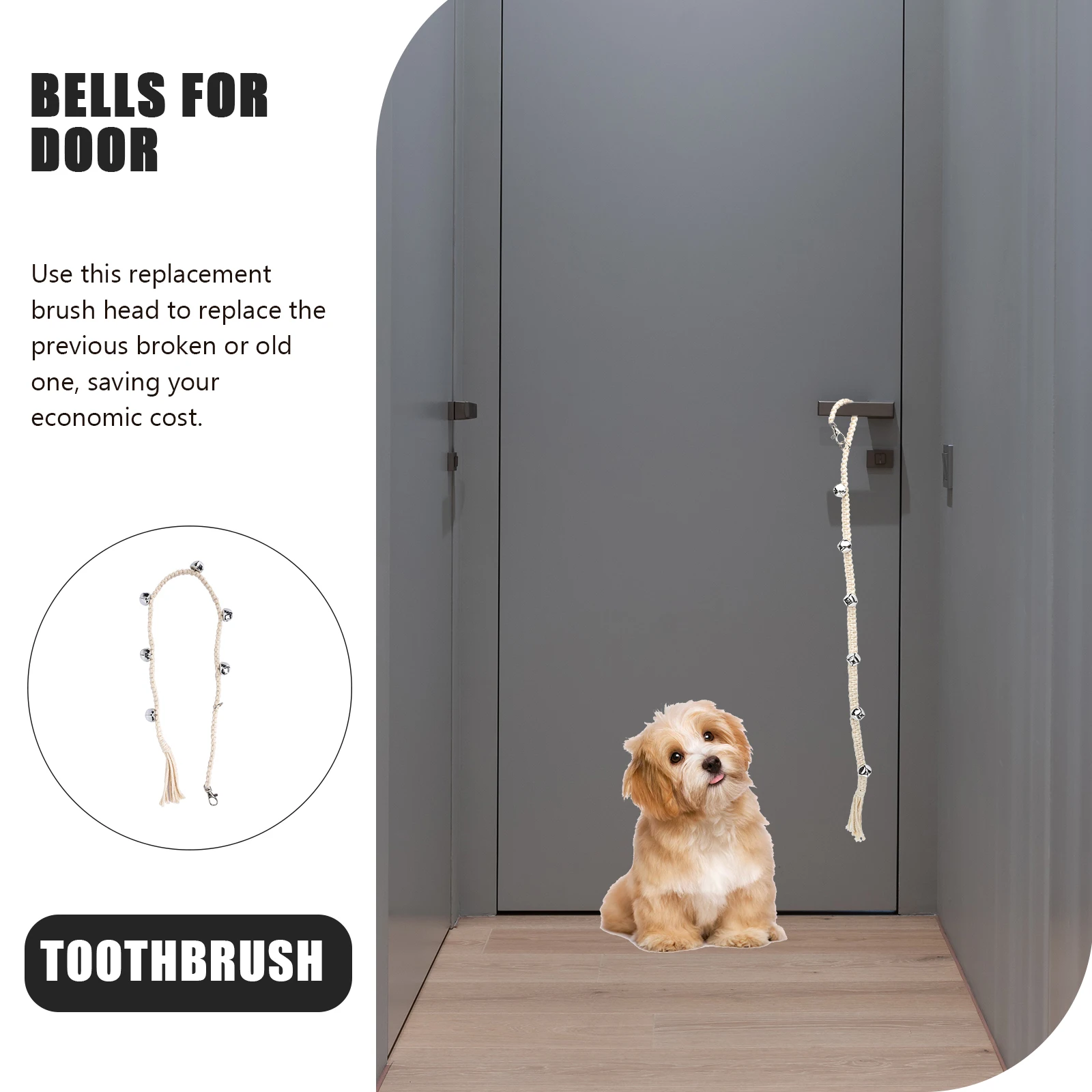 

Dog Training Bell Rope for Potty Creative Door Handle Bells Pet Alarm Traction for Dogs Puppy Talking Button Set