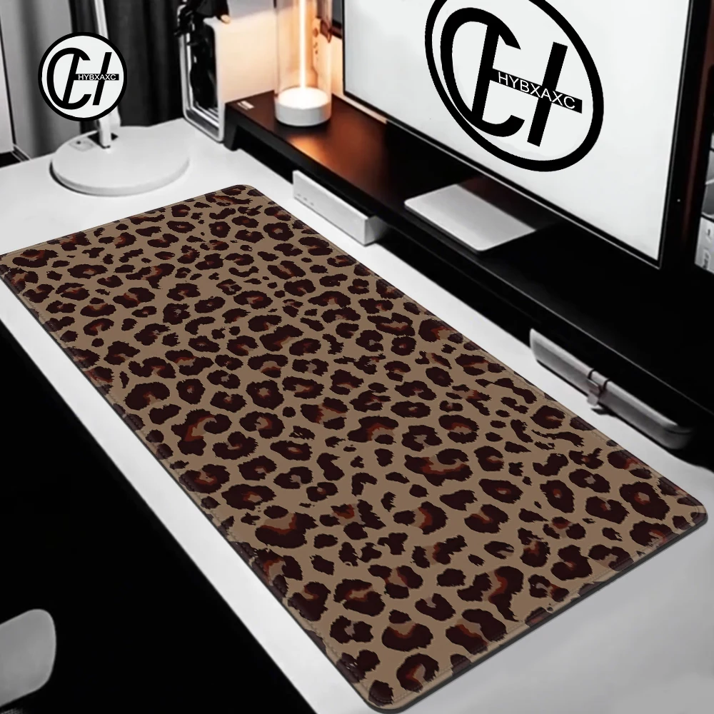 Souris de jeu en caoutchouc imprimé léopard, 1200x600mm